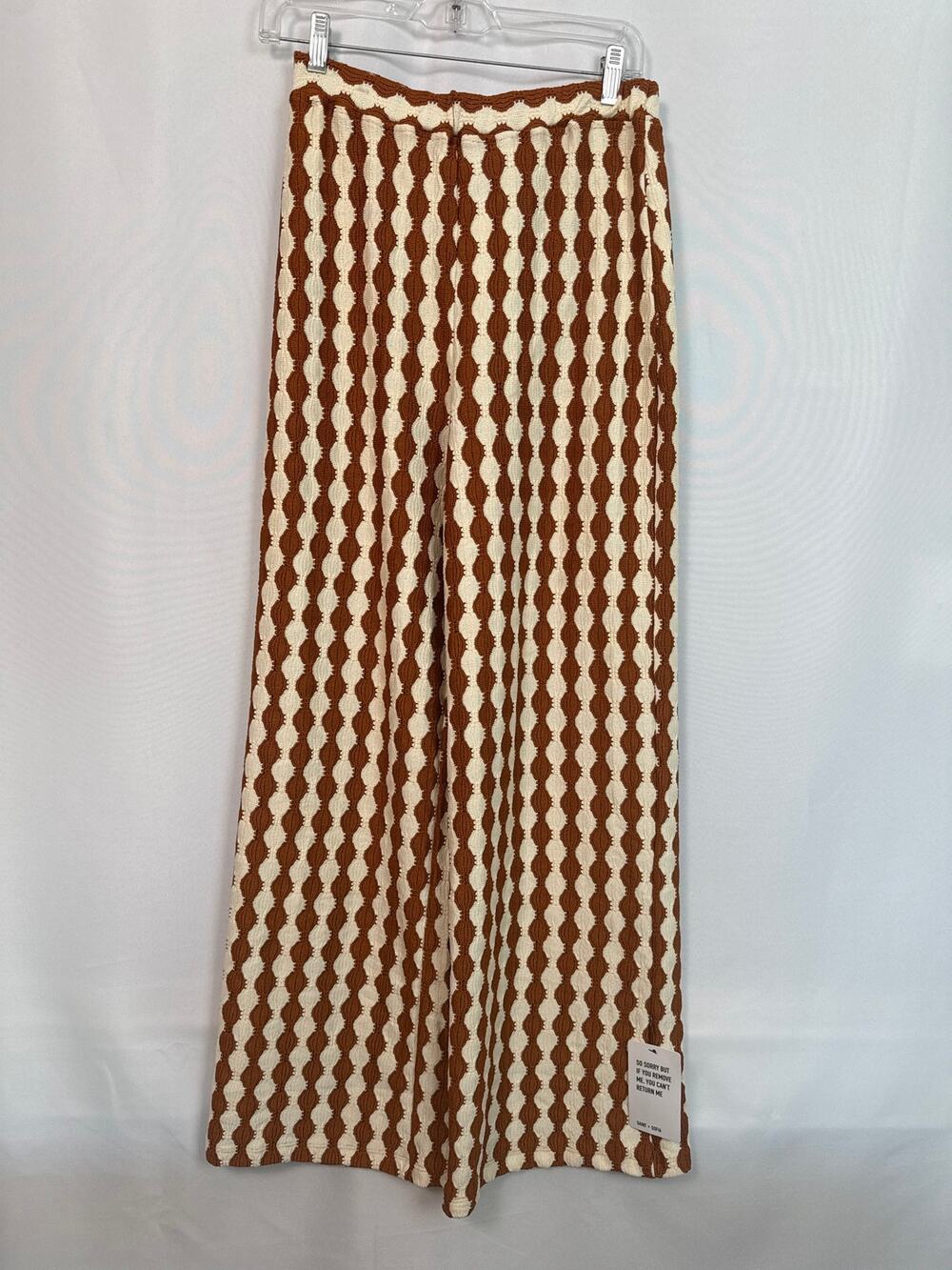Saint + Sofia Victory Wide Leg Knit Pant Size 6 Rust Cream 70s Bohemian NWT